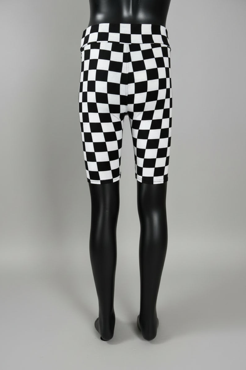 Chequered flag design soft touch shorts
