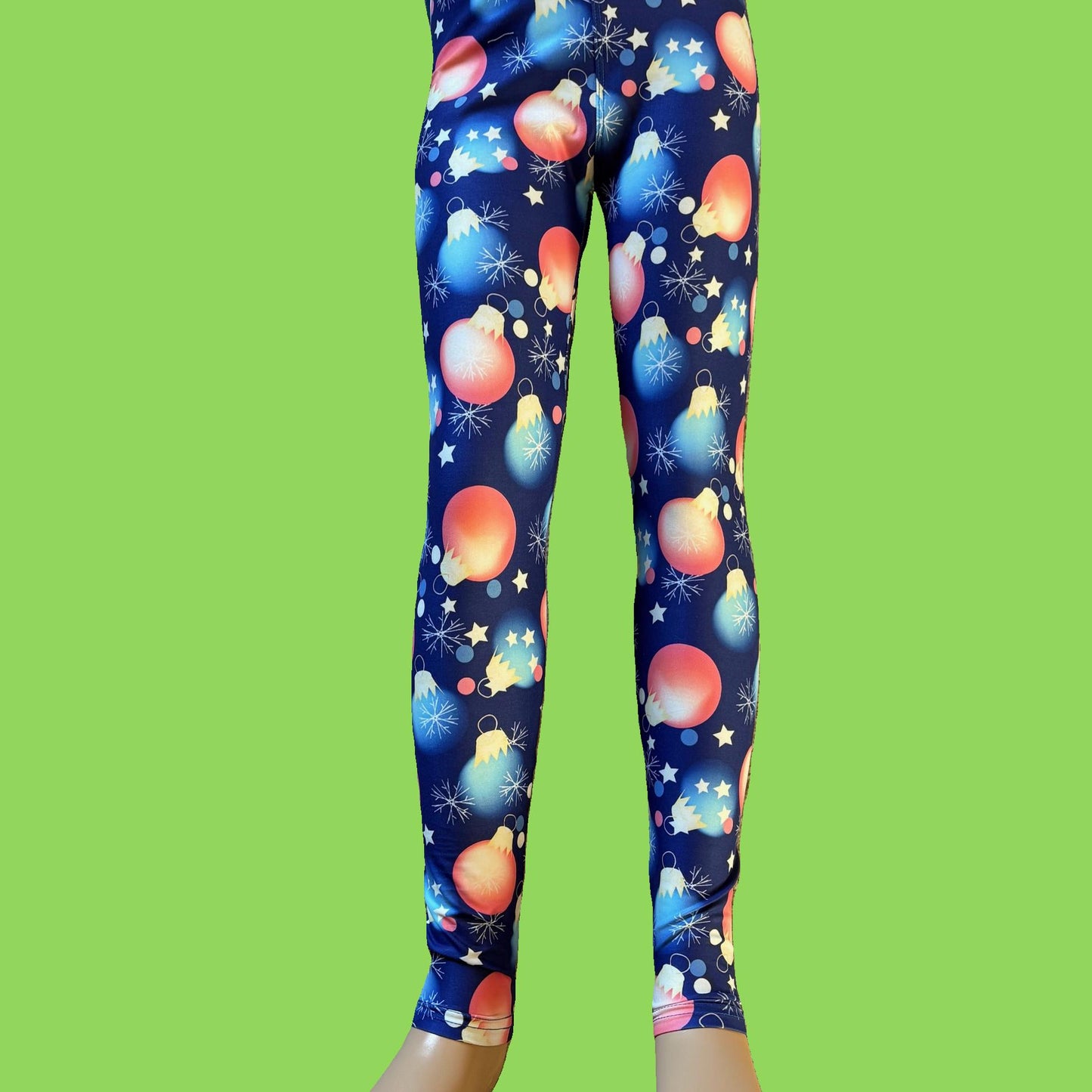 Christmas Baubles design full length stretch leggings