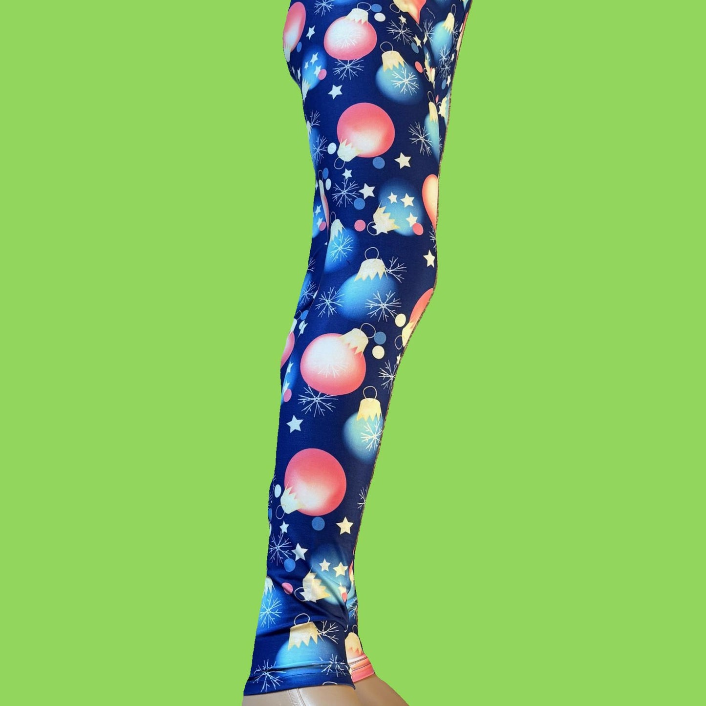 Christmas Baubles design full length stretch leggings