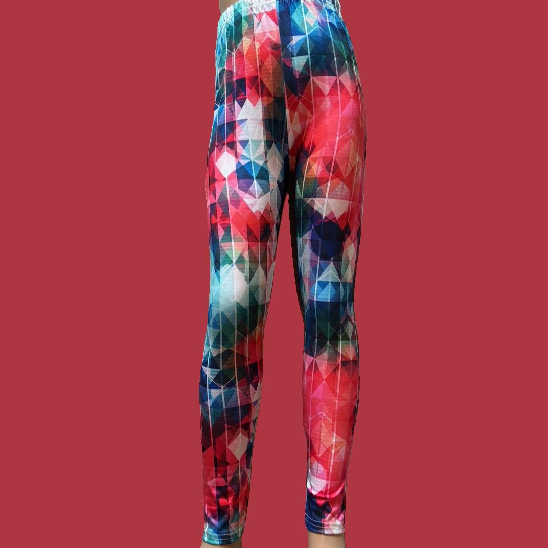 'Diamonds' design full length stretch leggings