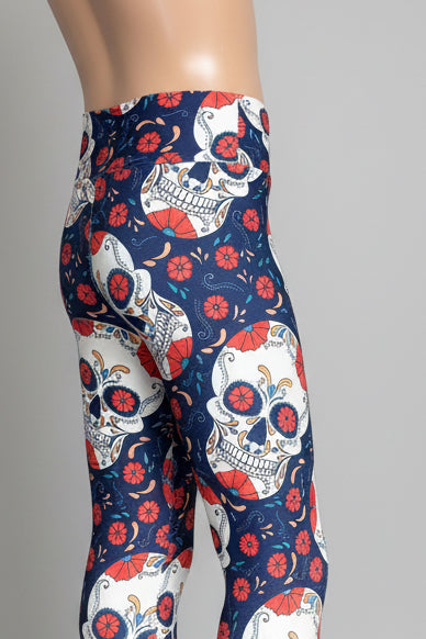 Flower Skulls soft touch leggings