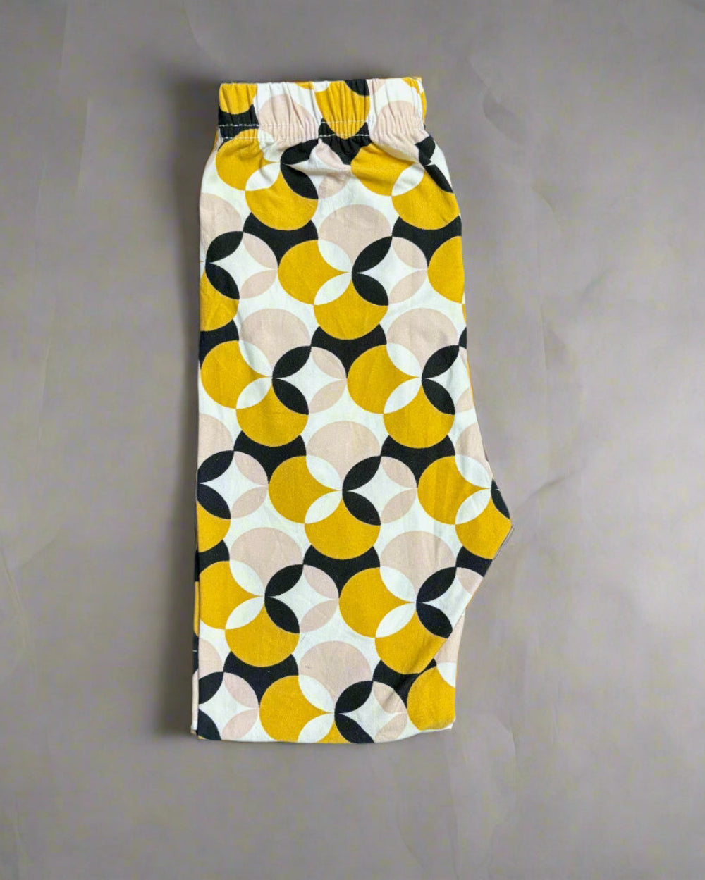 Retro circles patterned leggings, full length