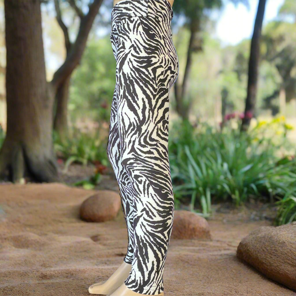 Zebra black & white full length leggings