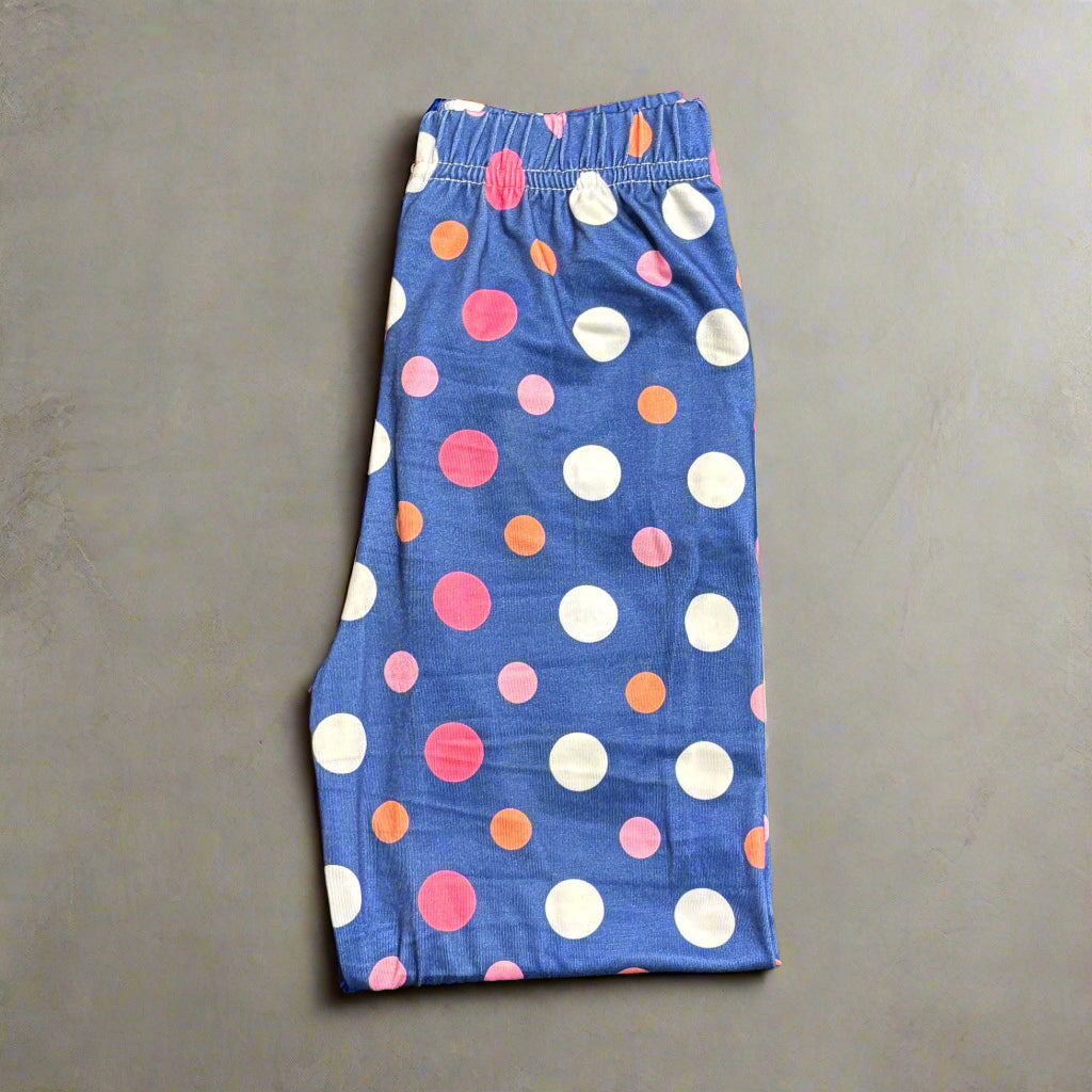 Purple dots design full length leggings