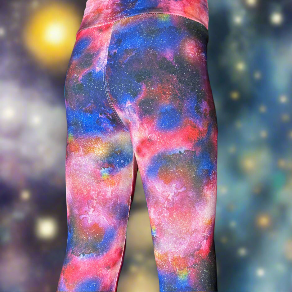 Nebula design full length stretch leggings