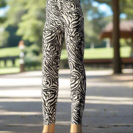 Zebra black & white full length leggings