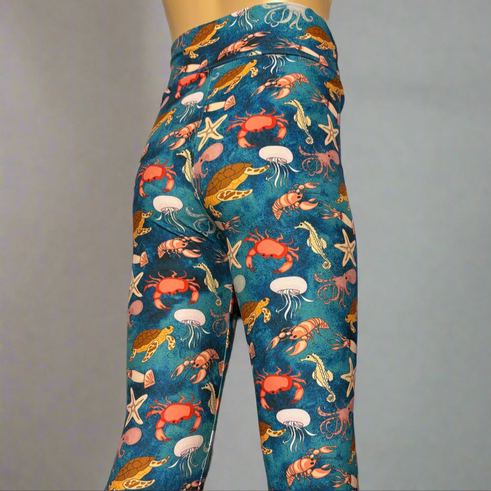 Sea creatures full length, stretch leggings
