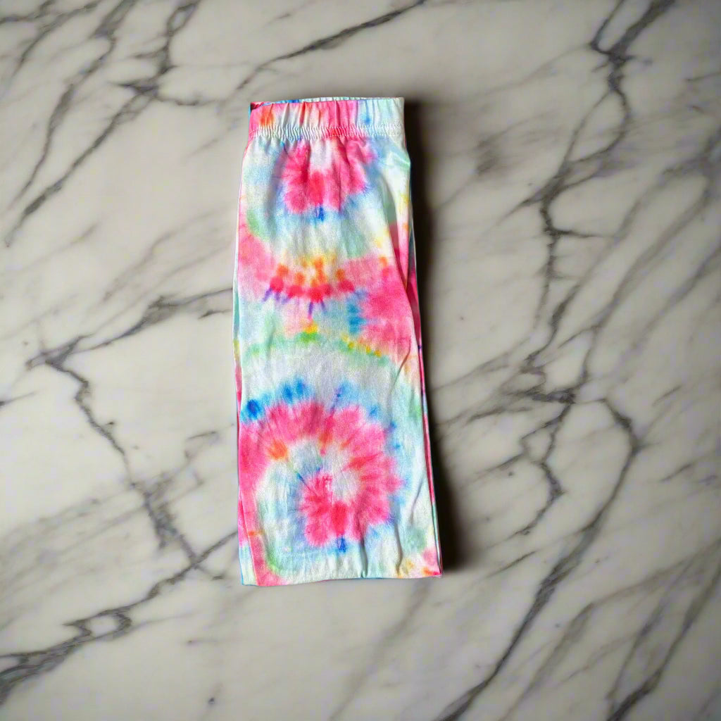 Bright tie-dye design full length leggings