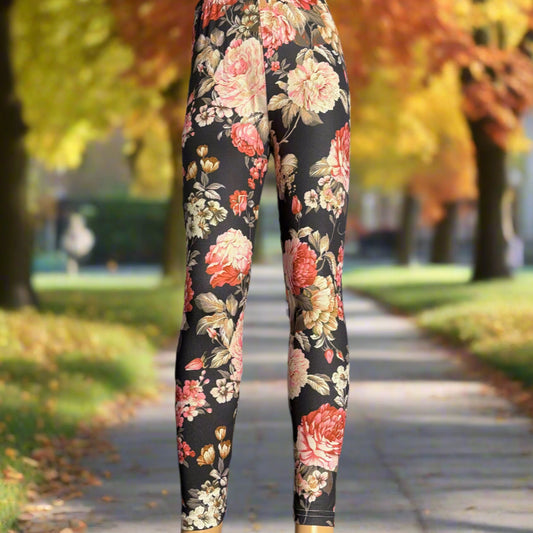 Garden design full length stretch leggings