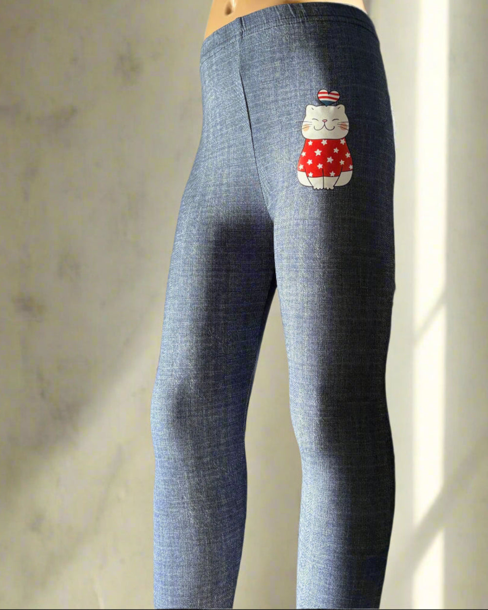 Cat design jegging look leggings