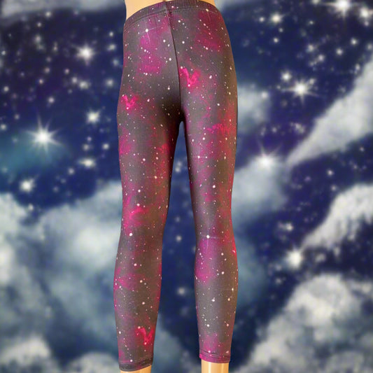 Purple Space design full length stretch leggings