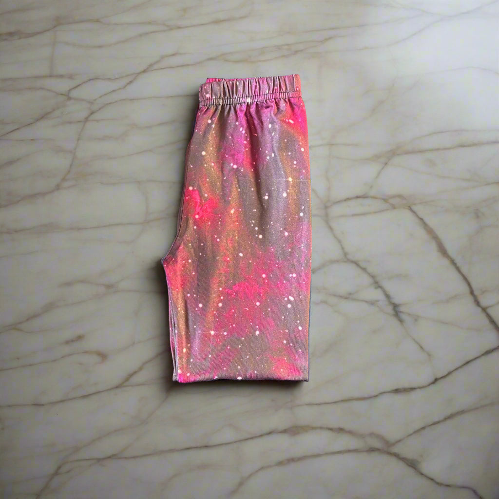 Purple Space design full length stretch leggings