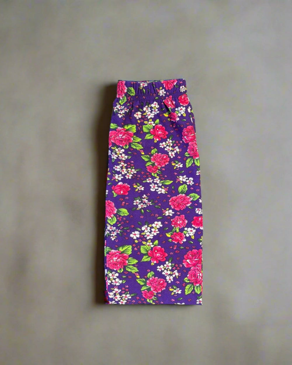 Purple floral full length leggings