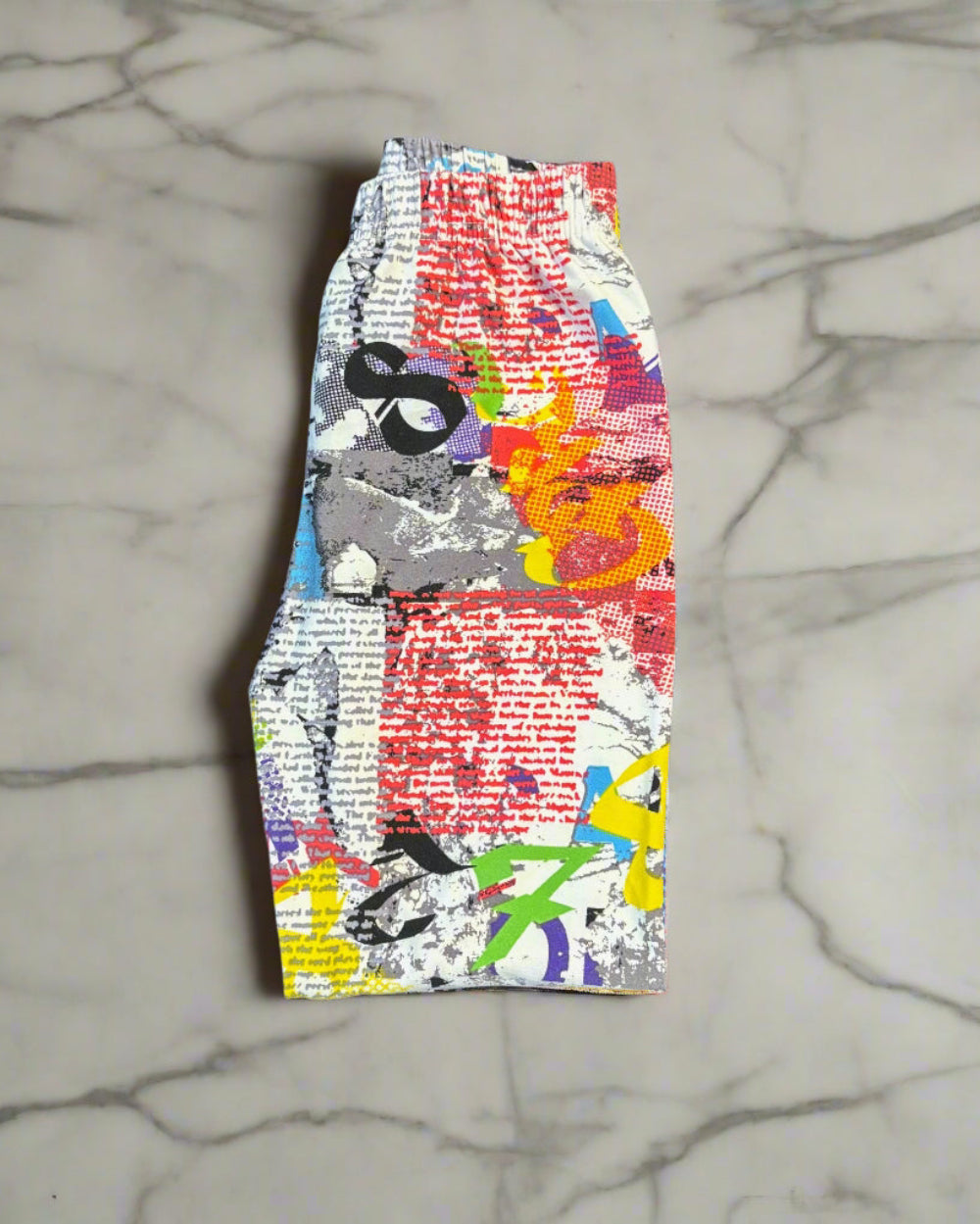 Funky news print girls leggings, full length