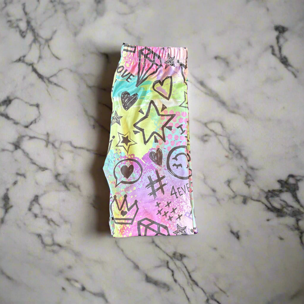 Cool scrawl design full length leggings