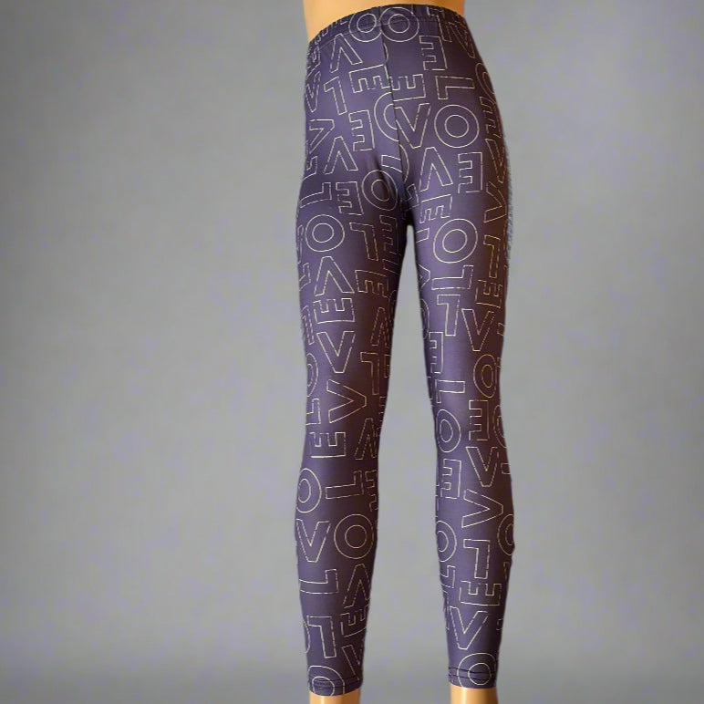 Purple love design full length leggings