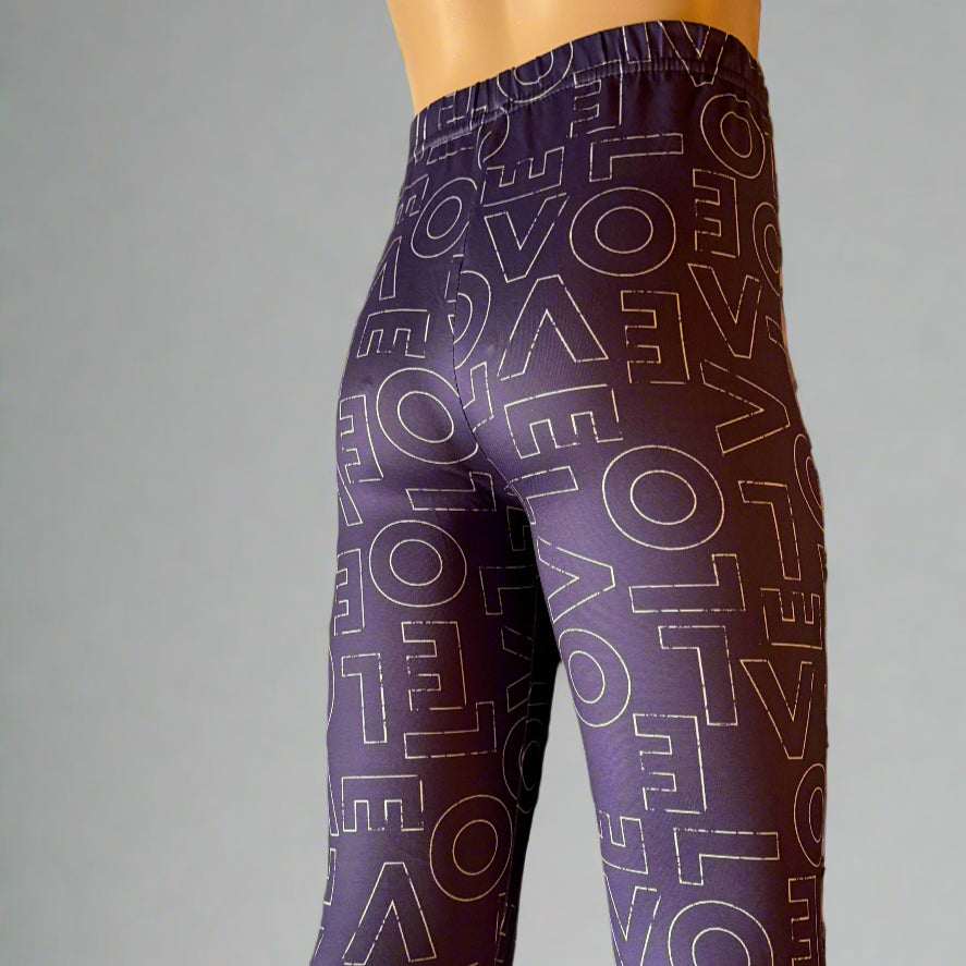 Purple love design full length leggings