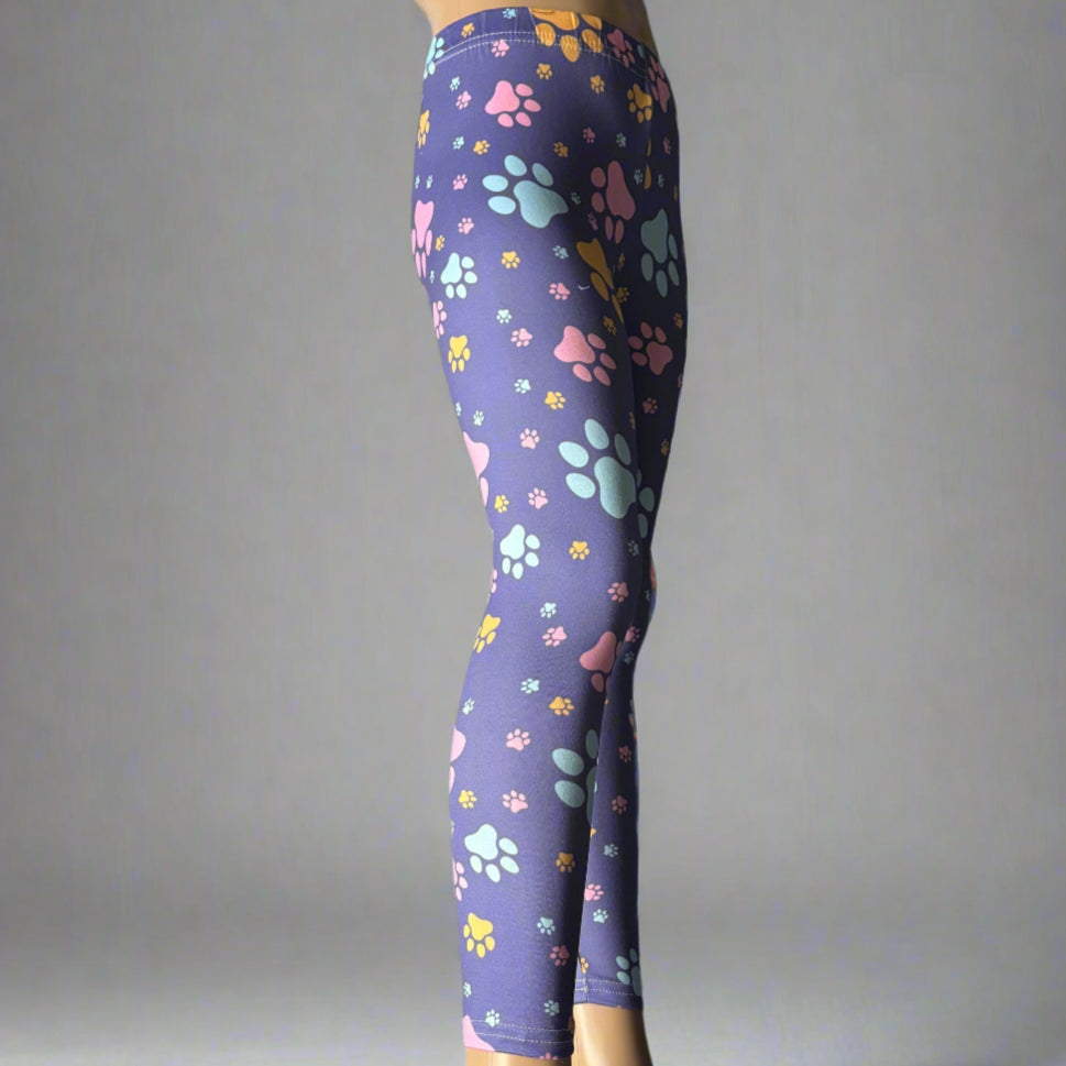 Purple paws full length leggings