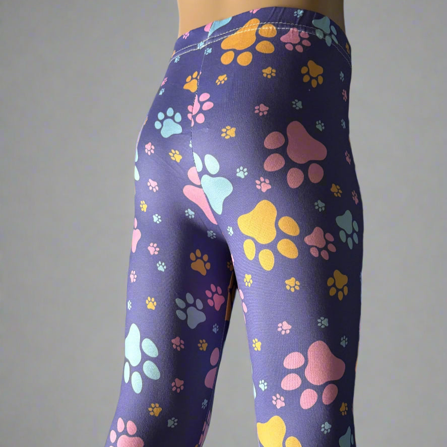 Purple paws full length leggings