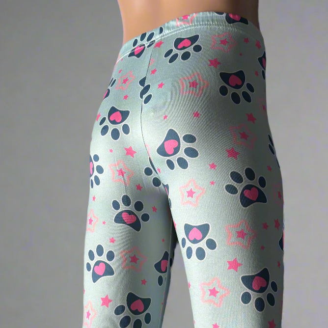 Stars and paws design cute leggings