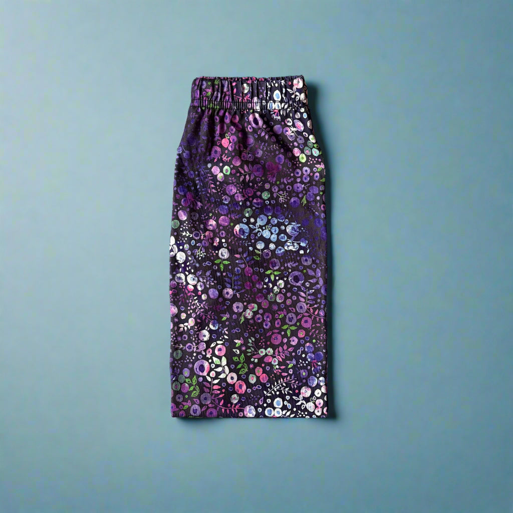 Blueberry design full length stretch leggings