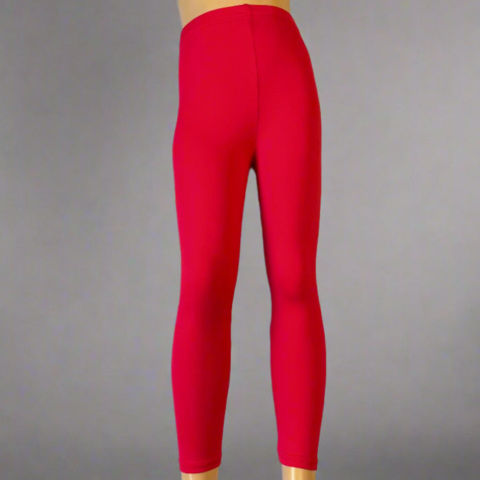Lightweight red full length stretch leggings