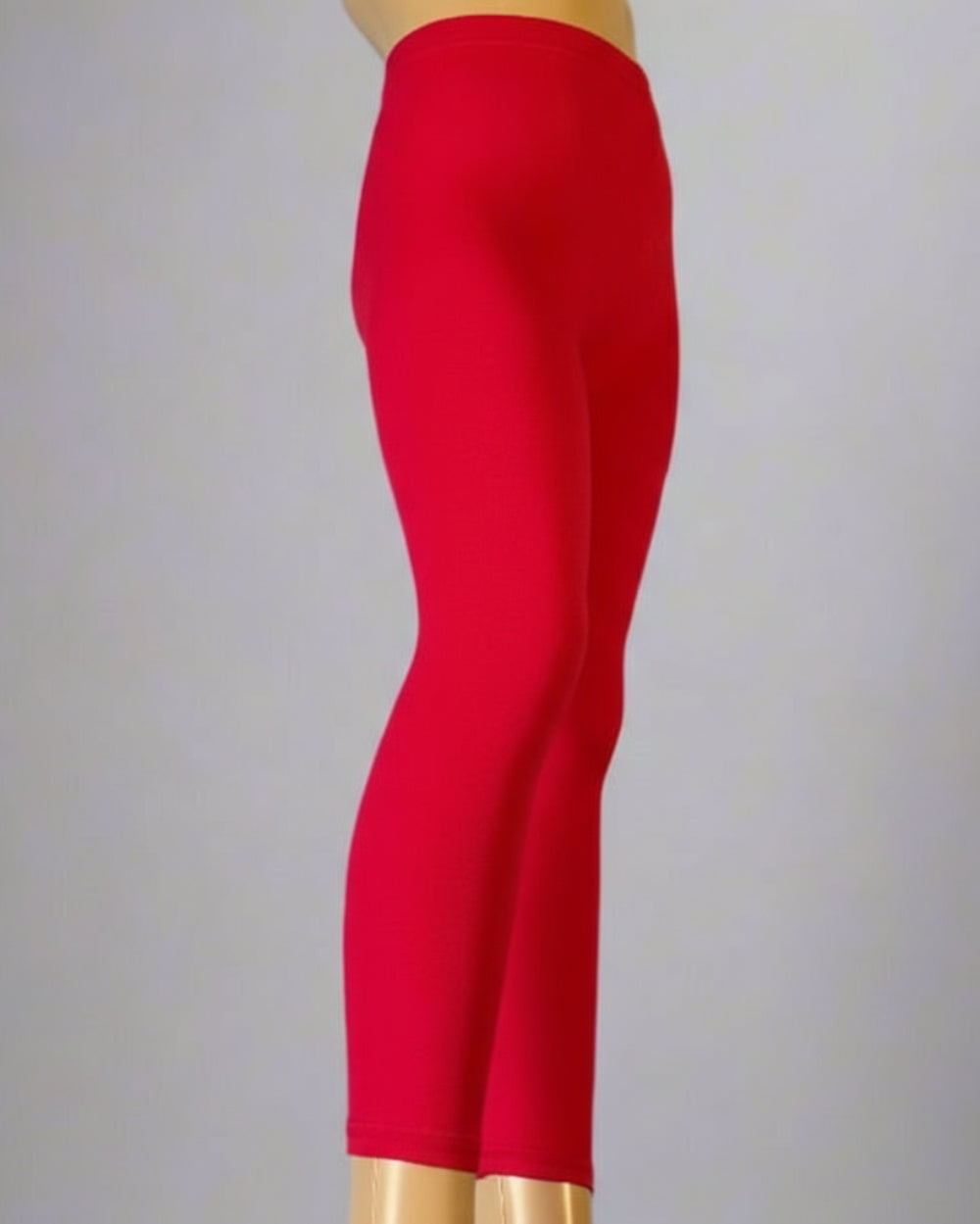 Lightweight red full length stretch leggings