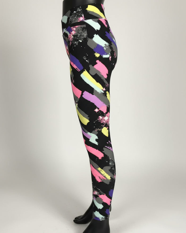 'Jazz brush' design full length leggings