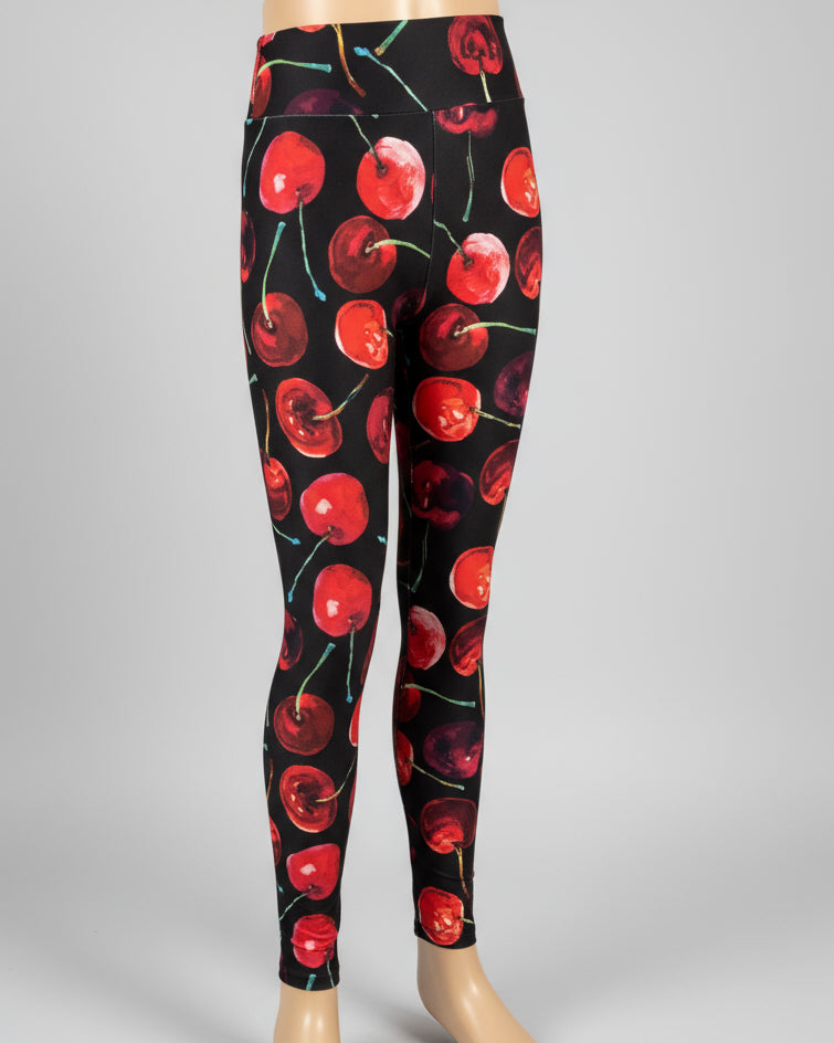 Cherry design full length leggings