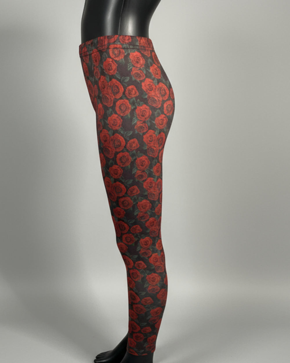 Red Rose full length stretch leggings