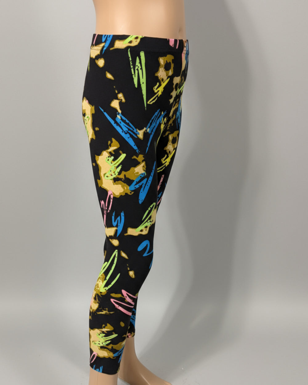 Vibrant graffiti leggings, full length