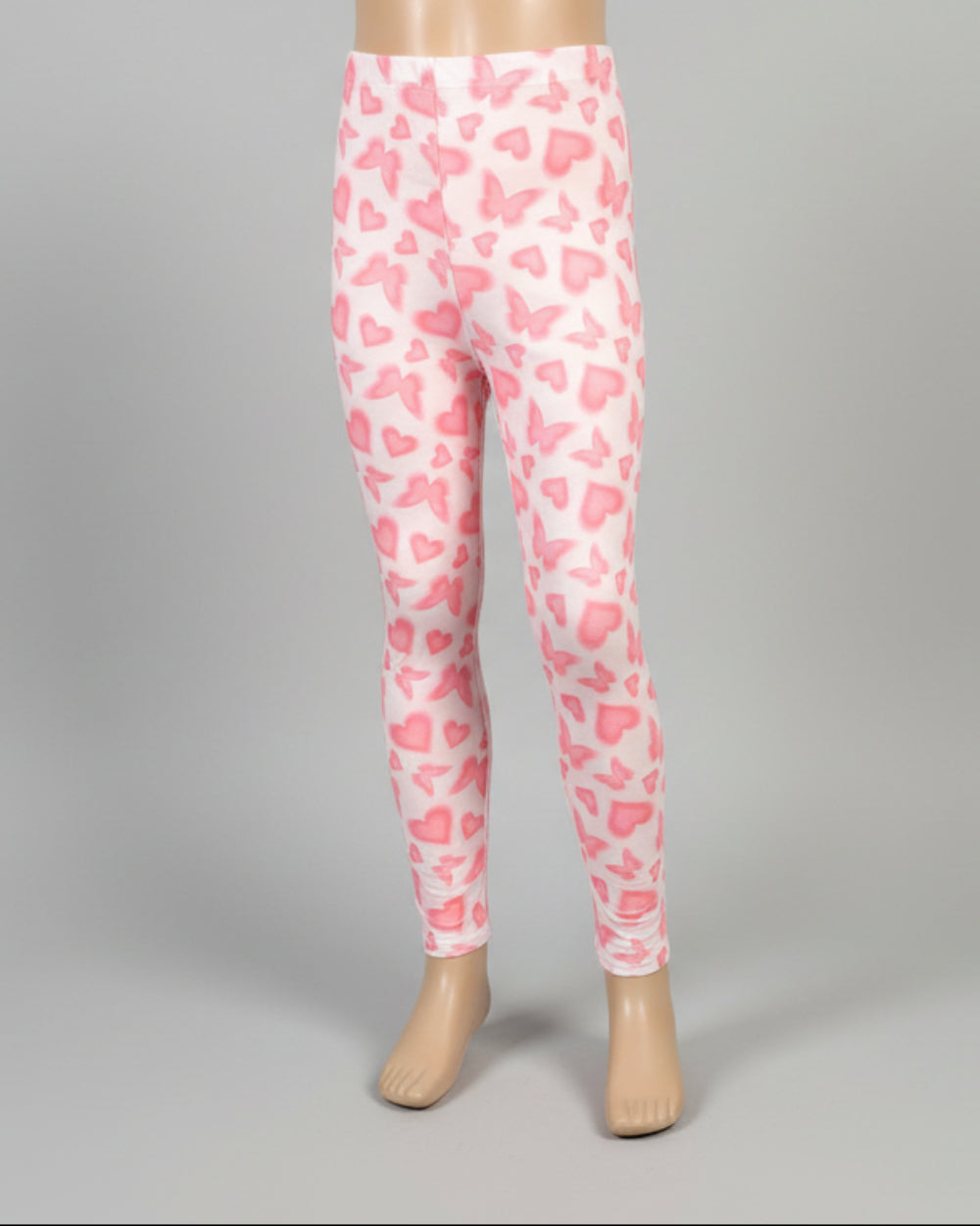 Pink butterfly leggings, full length