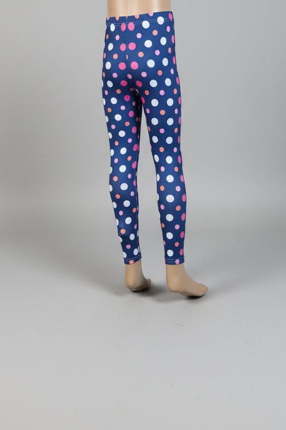 Purple dots design full length leggings