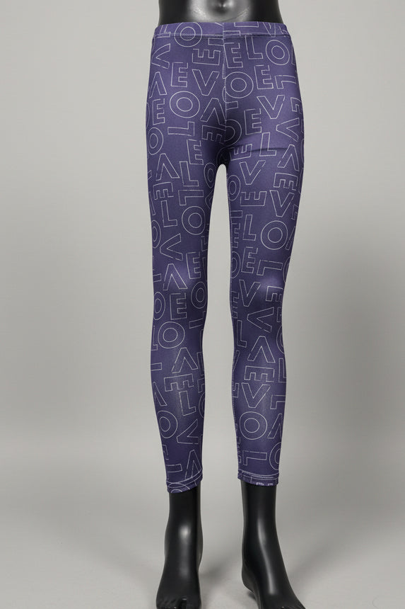 Purple love design full length leggings