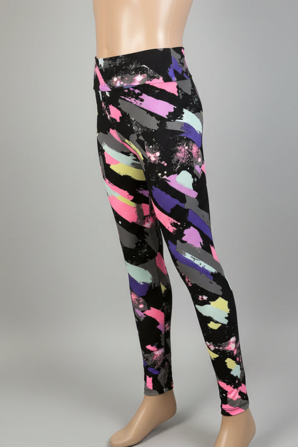 'Jazz brush' design full length leggings