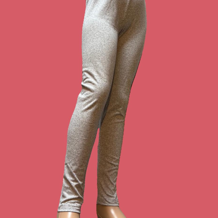 Jersey grey full length stretch leggings