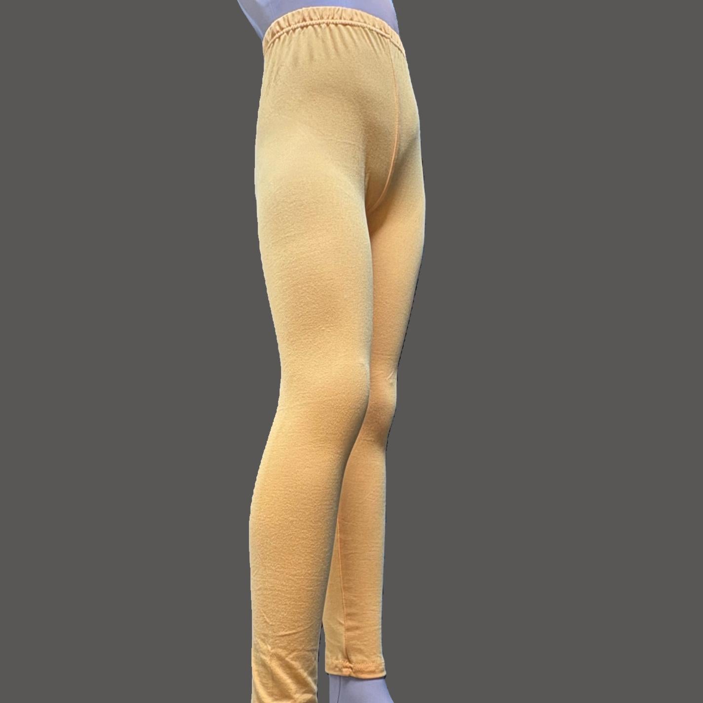 Solid yellow full length stretch leggings