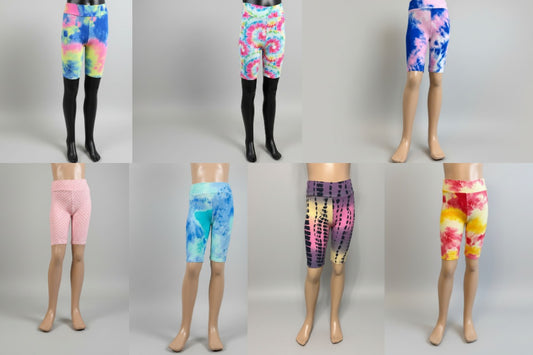 Long, soft, bright, girl's shorts, choice of pattern & size