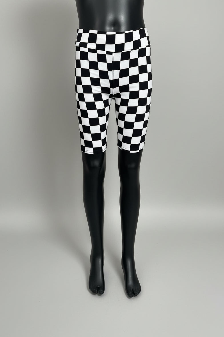 Chequered flag design soft touch shorts