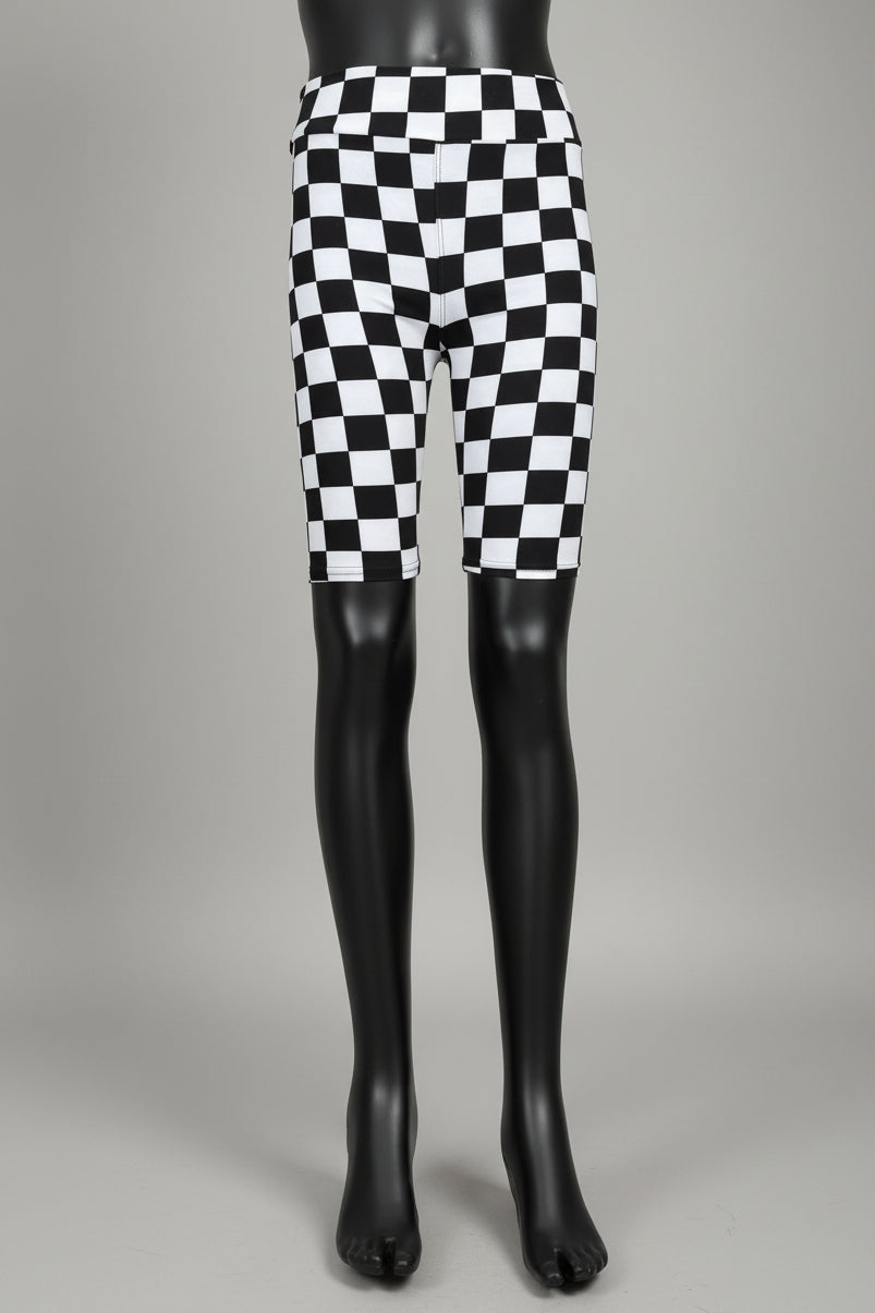 Chequered flag design soft touch shorts