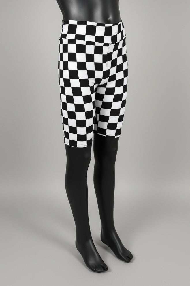 Chequered flag design soft touch shorts