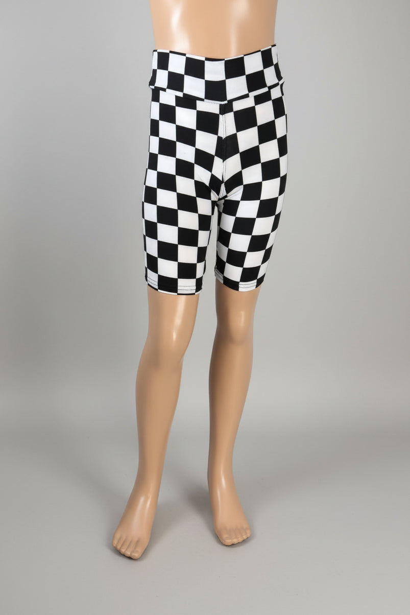 Chequered flag design soft touch shorts