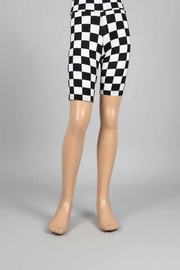 Chequered flag design soft touch shorts
