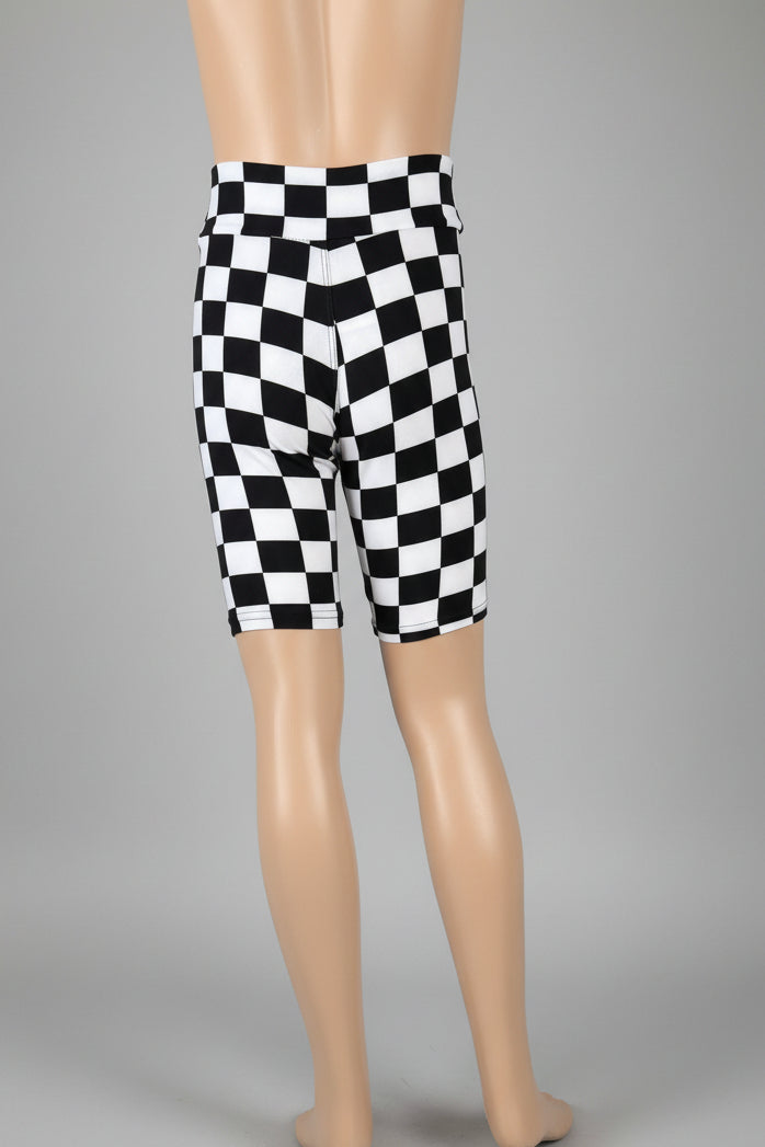 Chequered flag design soft touch shorts