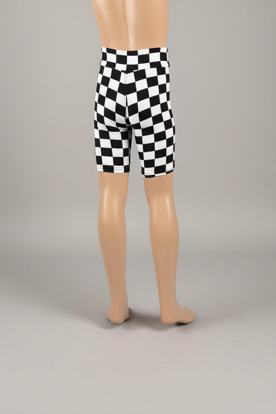 Chequered flag design soft touch shorts