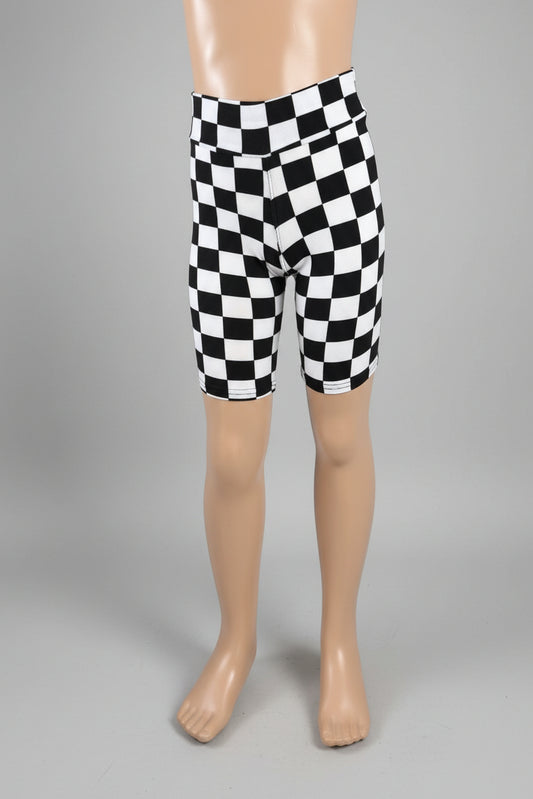 Chequered flag design soft touch shorts