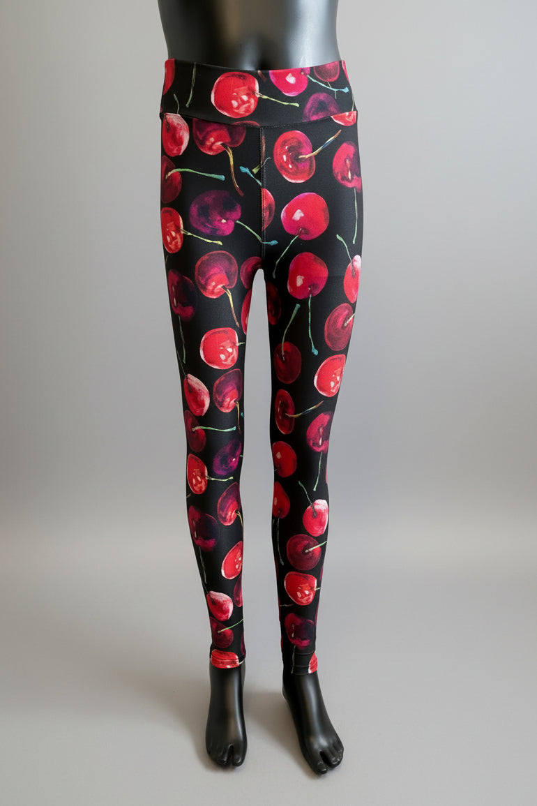 Cherry design full length leggings