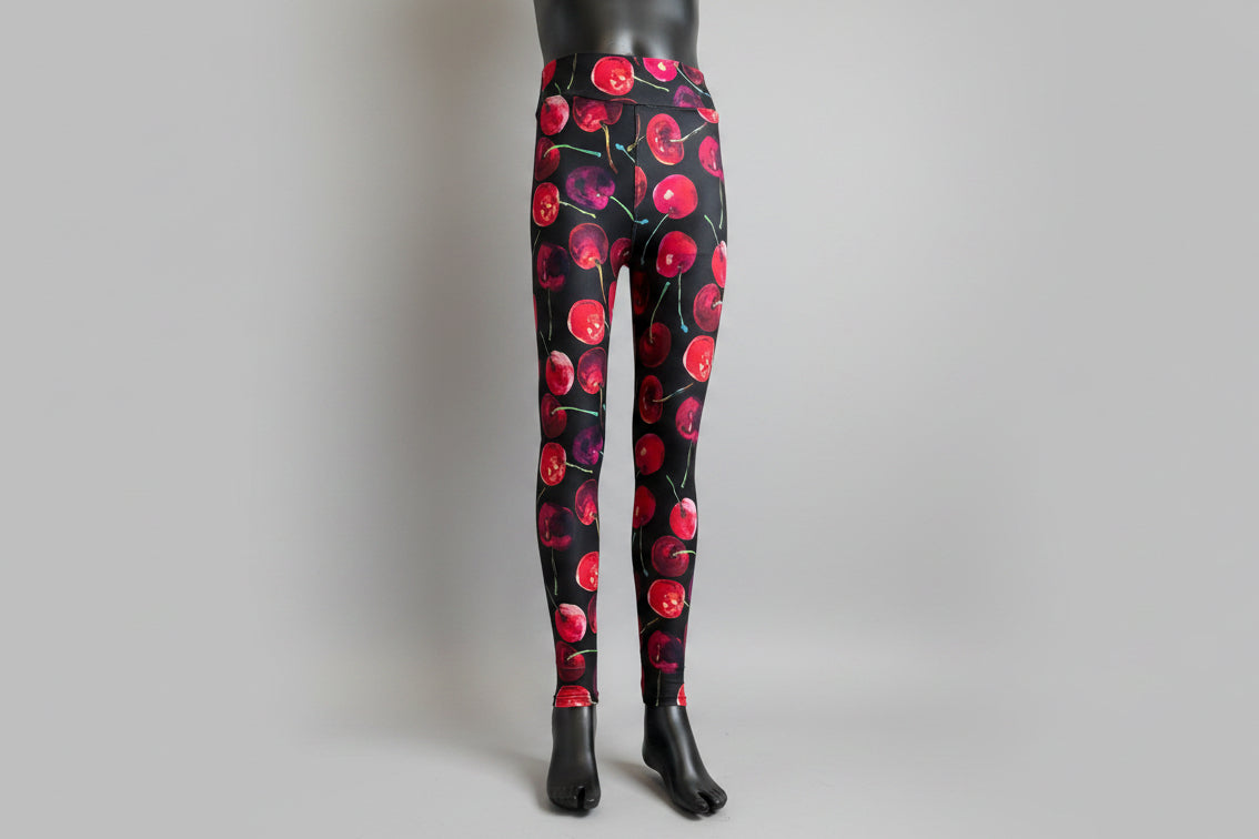 Cherry design full length leggings