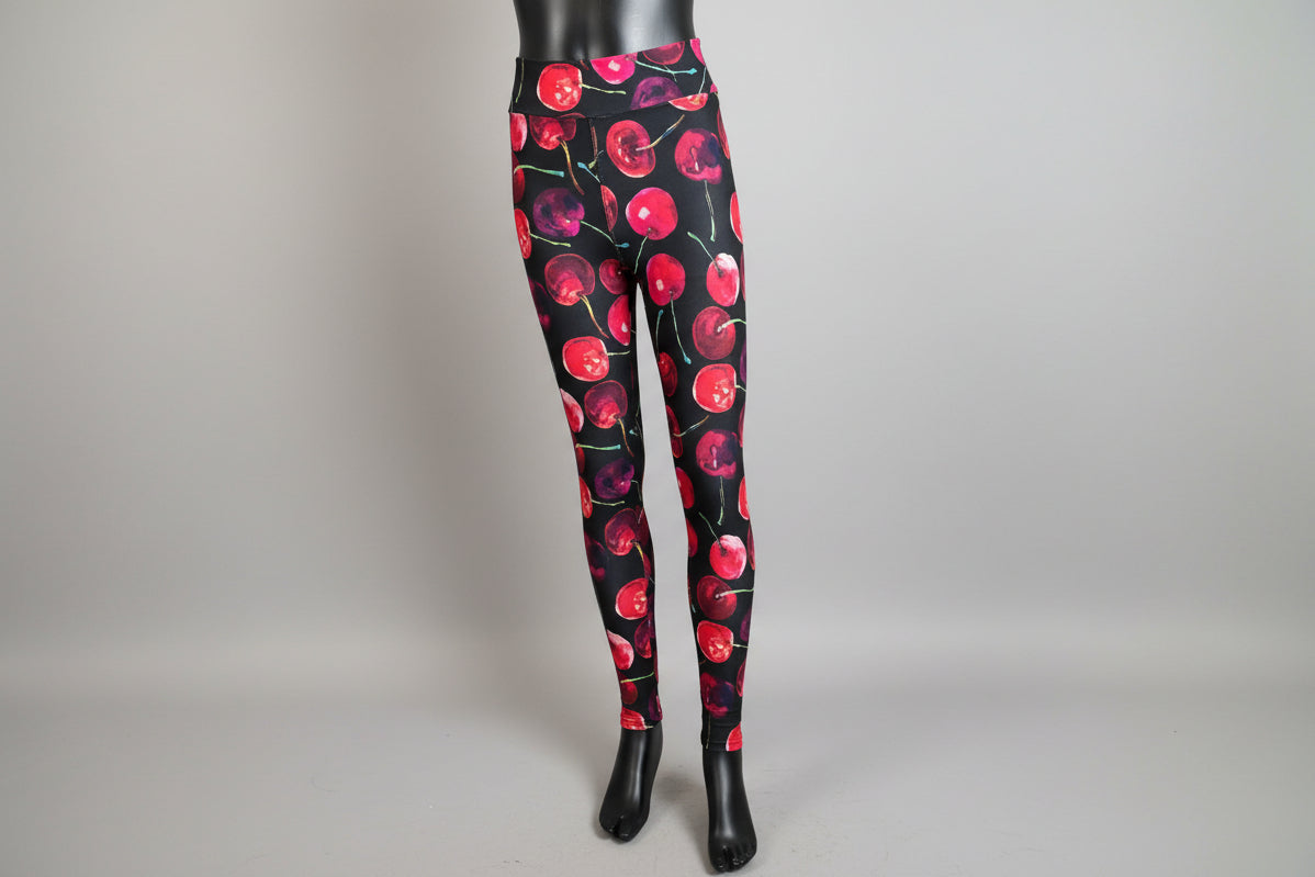 Cherry design full length leggings