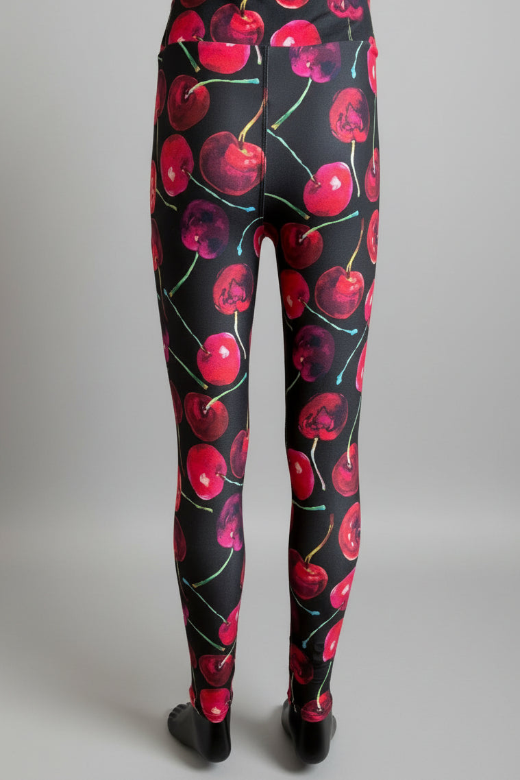 Cherry design full length leggings